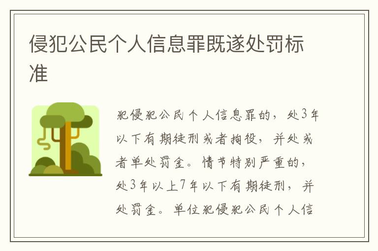 侵犯公民個(gè)人信息罪既遂處罰標(biāo)準(zhǔn)