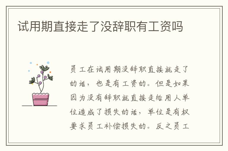試用期直接走了沒辭職有工資嗎