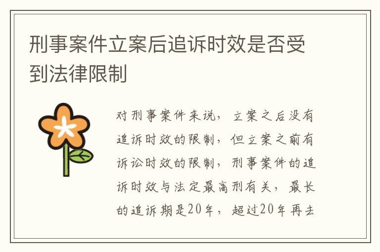 刑事案件立案后追訴時效是否受到法律限制