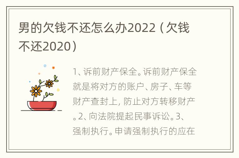 男的欠錢不還怎么辦2022（欠錢不還2020）