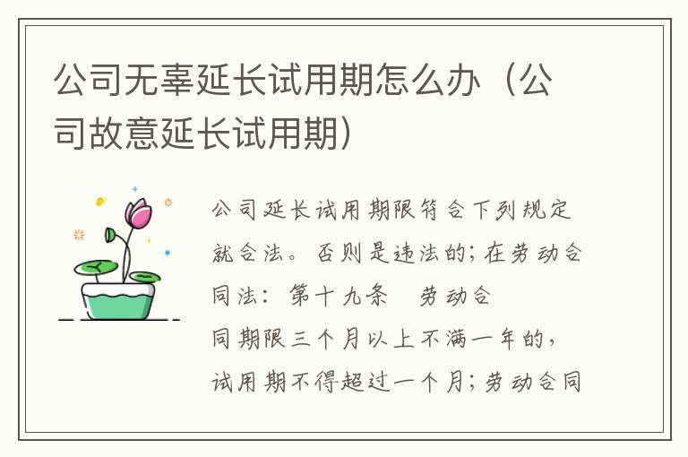 公司無(wú)辜延長(zhǎng)試用期怎么辦（公司故意延長(zhǎng)試用期）