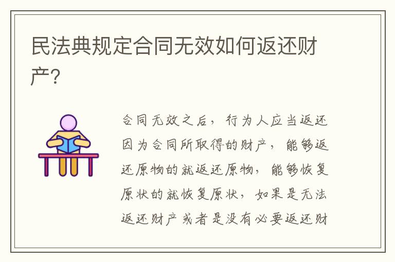 民法典規(guī)定合同無(wú)效如何返還財(cái)產(chǎn)？
