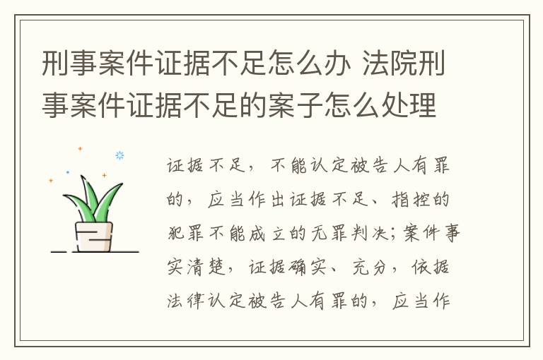 刑事案件證據(jù)不足怎么辦 法院刑事案件證據(jù)不足的案子怎么處理