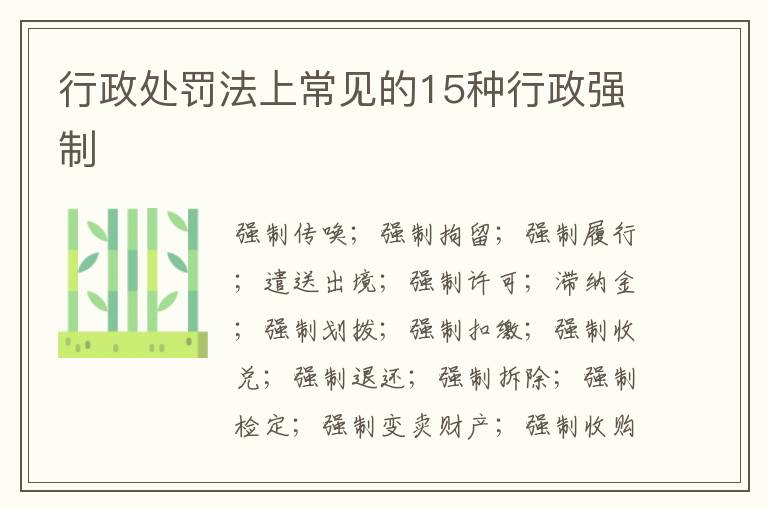 行政處罰法上常見的15種行政強(qiáng)制