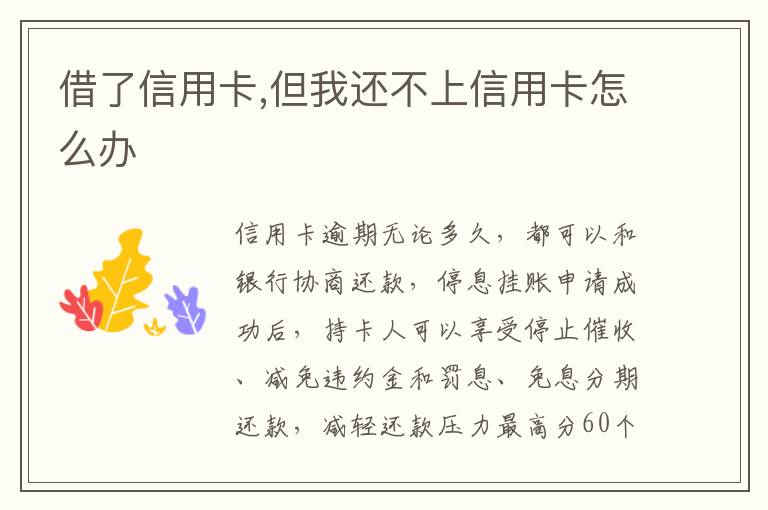 借了信用卡,但我還不上信用卡怎么辦