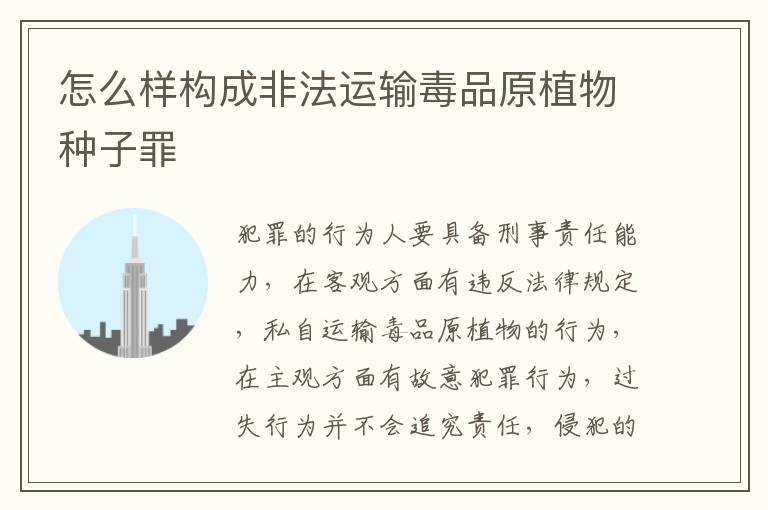 怎么樣構(gòu)成非法運輸毒品原植物種子罪