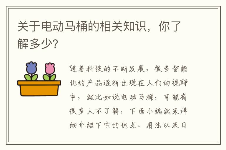 關(guān)于電動(dòng)馬桶的相關(guān)知識(shí)，你了解多少？