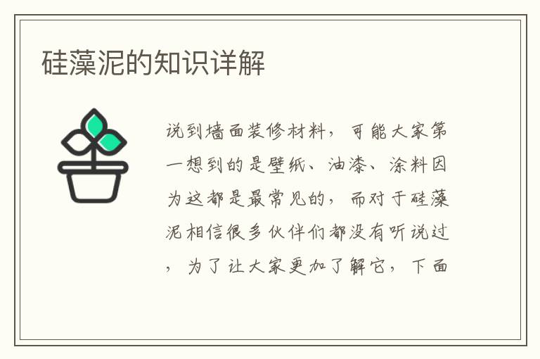 硅藻泥的知識(shí)詳解