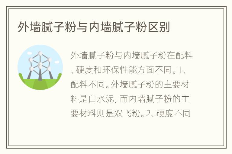 外墻膩?zhàn)臃叟c內(nèi)墻膩?zhàn)臃蹍^(qū)別