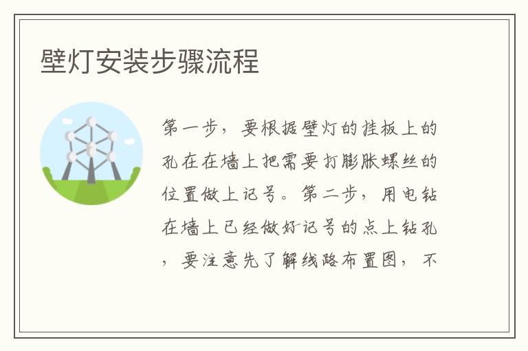 壁燈安裝步驟流程