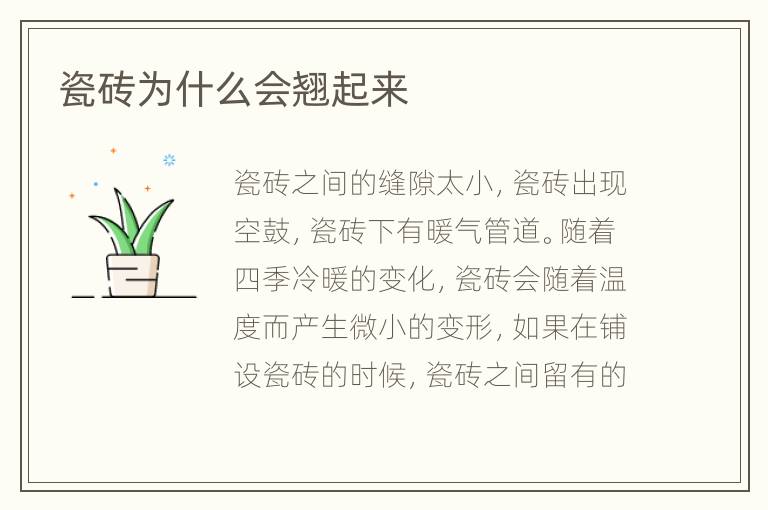瓷磚為什么會(huì)翹起來