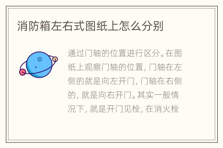 消防箱左右式圖紙上怎么分別