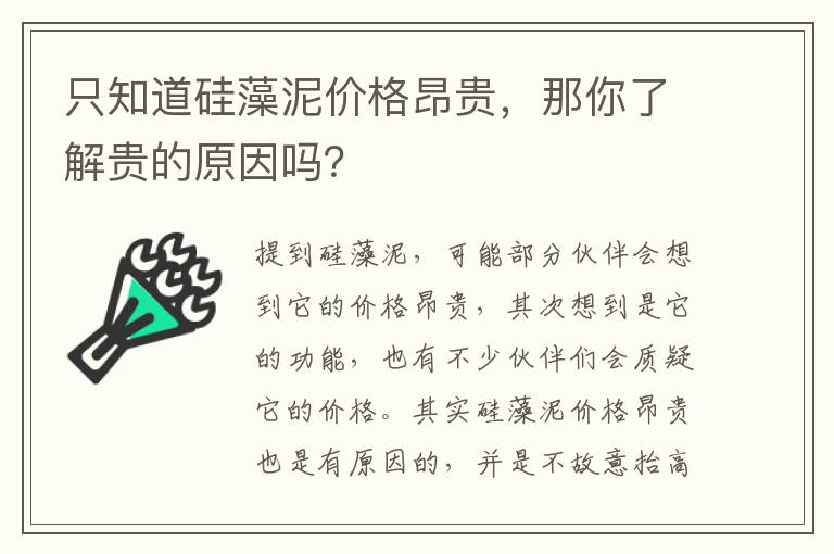 只知道硅藻泥價格昂貴，那你了解貴的原因嗎？