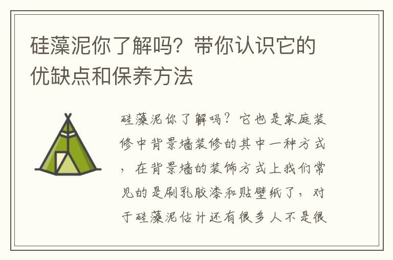 硅藻泥你了解嗎？帶你認(rèn)識(shí)它的優(yōu)缺點(diǎn)和保養(yǎng)方法