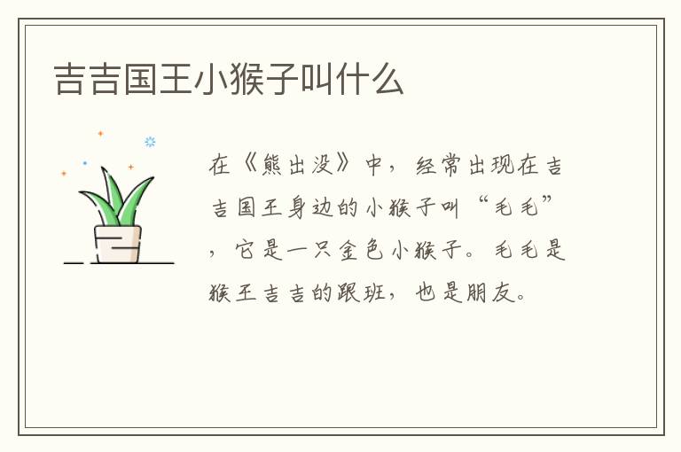 吉吉國王小猴子叫什么