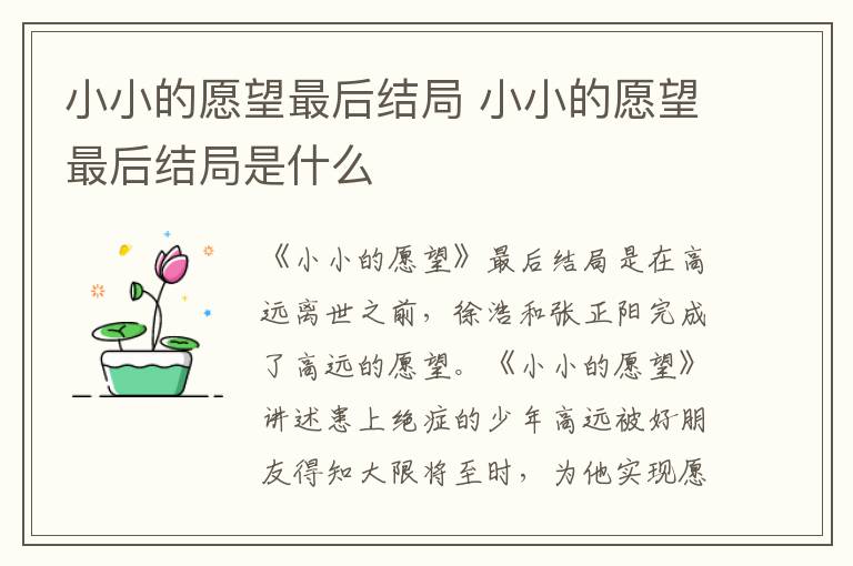 小小的愿望最后結局 小小的愿望最后結局是什么