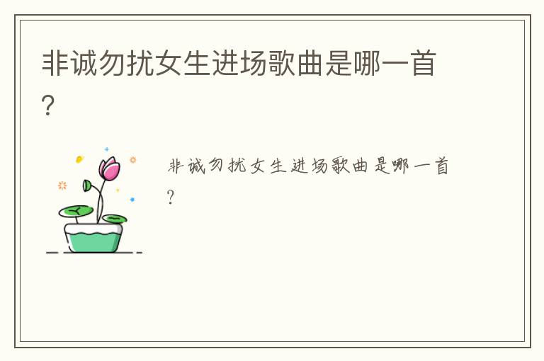 非誠勿擾女生進場歌曲是哪一首？