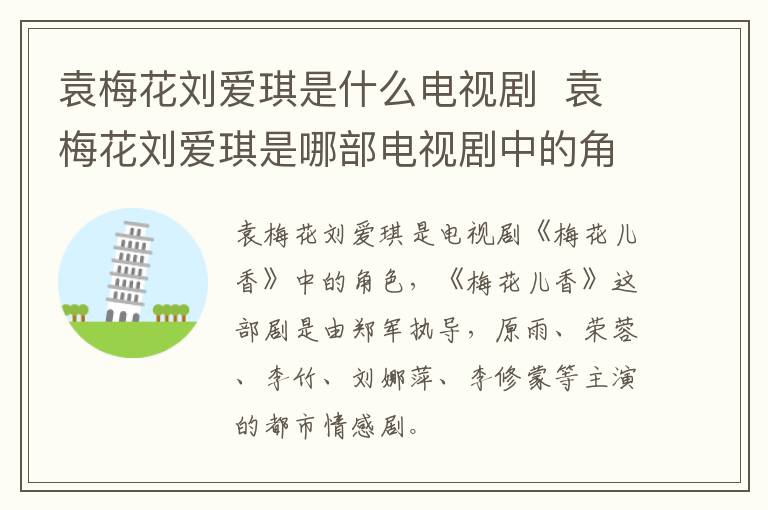 袁梅花劉愛琪是什么電視劇  袁梅花劉愛琪是哪部電視劇中的角色