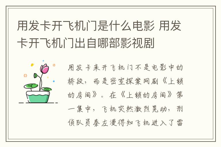 用發(fā)卡開飛機(jī)門是什么電影 用發(fā)卡開飛機(jī)門出自哪部影視劇