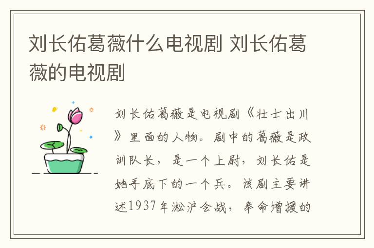 劉長佑葛薇什么電視劇 劉長佑葛薇的電視劇