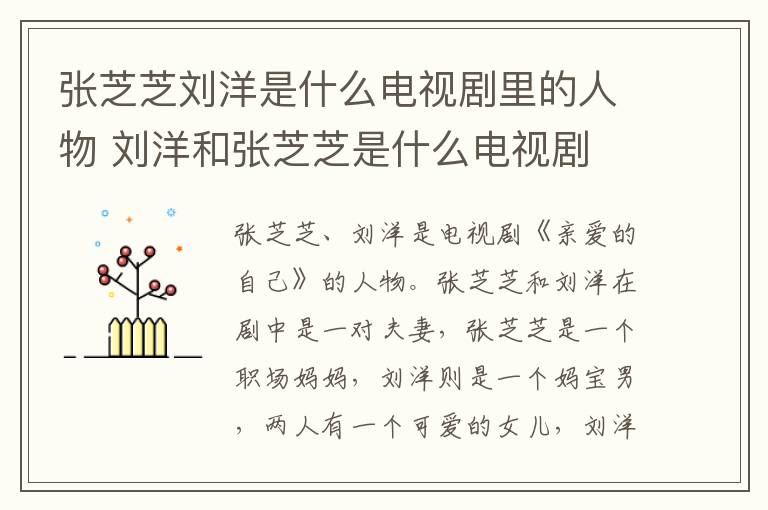 張芝芝劉洋是什么電視劇里的人物 劉洋和張芝芝是什么電視劇