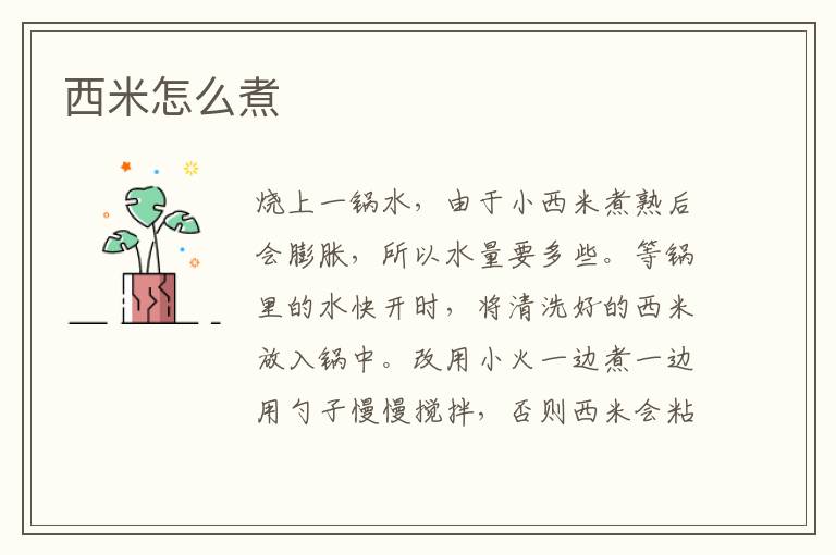 西米怎么煮