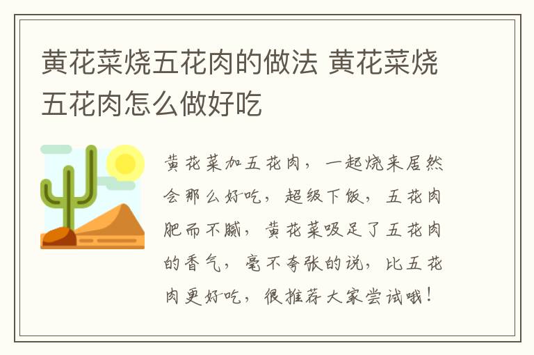 黃花菜燒五花肉的做法 黃花菜燒五花肉怎么做好吃
