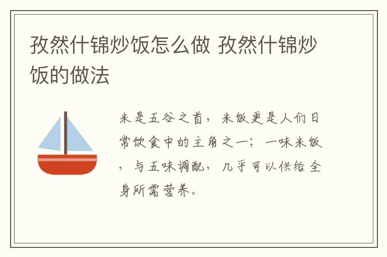 孜然什錦炒飯怎么做 孜然什錦炒飯的做法
