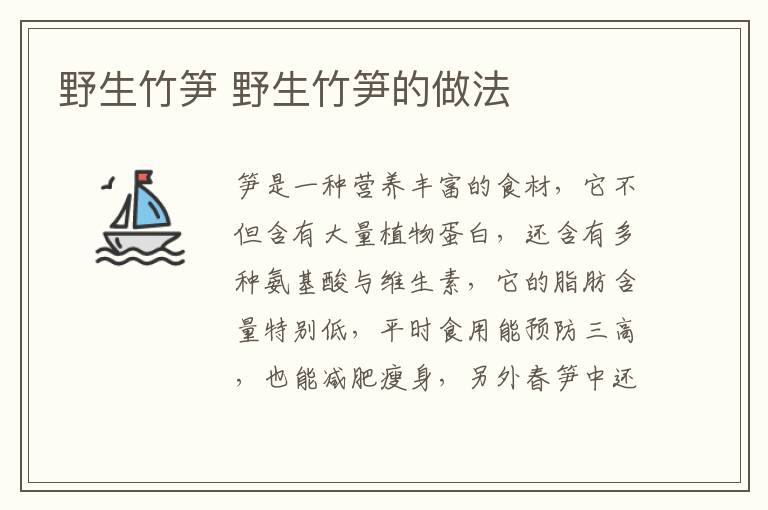 野生竹筍 野生竹筍的做法