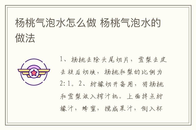 楊桃氣泡水怎么做 楊桃氣泡水的做法